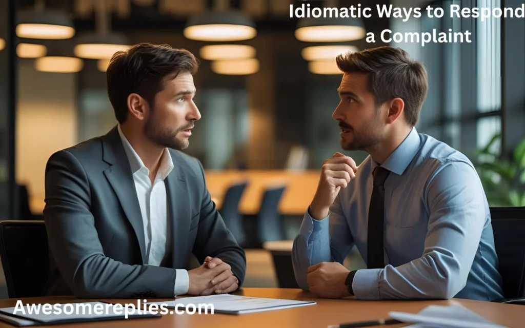 Idiomatic Ways to Respond to a Complaint